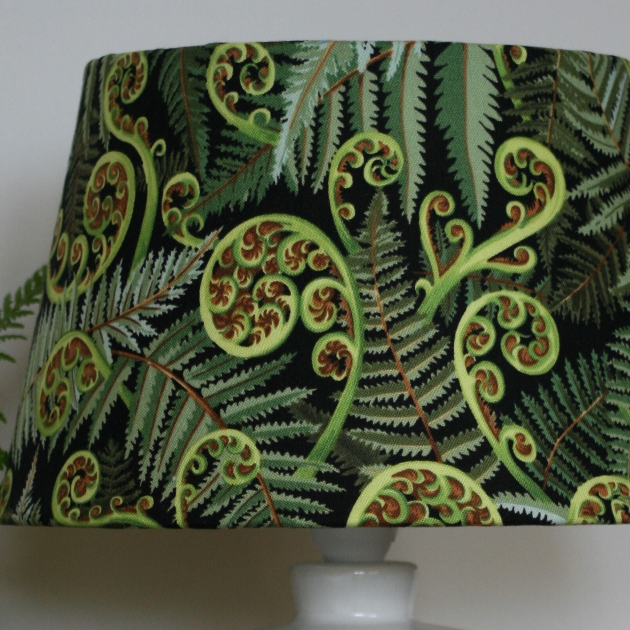 Shades at Grays Lampshades Green fern lampshade handcrafted lighting made in new zealand