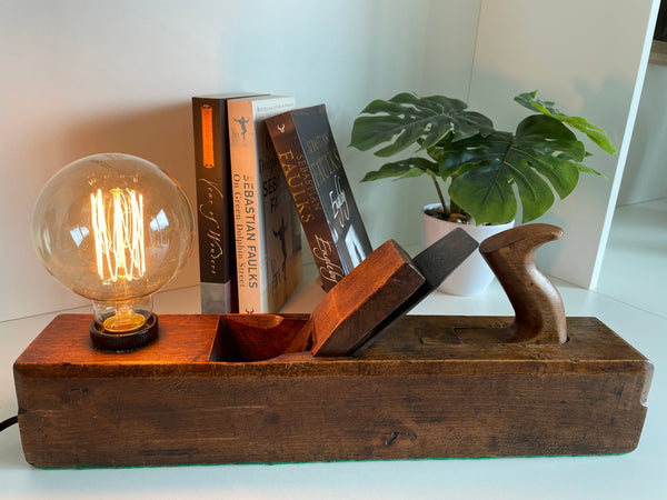 Shades at Grays Edison Lamp Edison Table Lamp - Wood plane series #29 handcrafted lighting made in new zealand