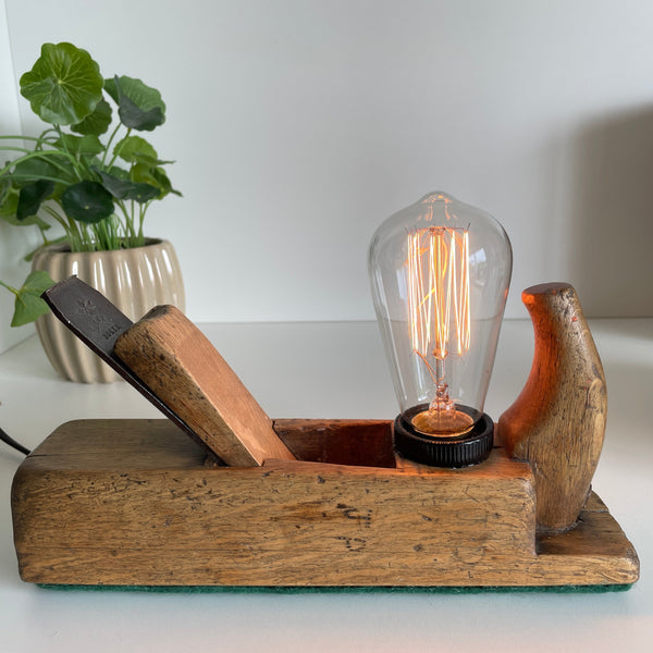Shades at Grays Edison Lamp Edison Table Lamp - Wood plane series #27 handcrafted lighting made in new zealand