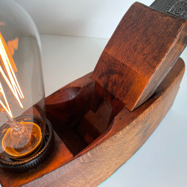 Shades at Grays Edison Lamp Edison Table Lamp - Wood plane series #26 handcrafted lighting made in new zealand