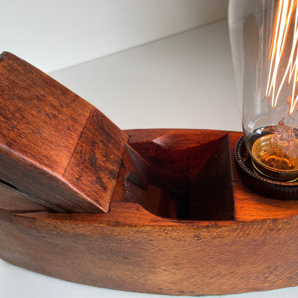 Shades at Grays Edison Lamp Edison Table Lamp - Wood plane series #26 handcrafted lighting made in new zealand