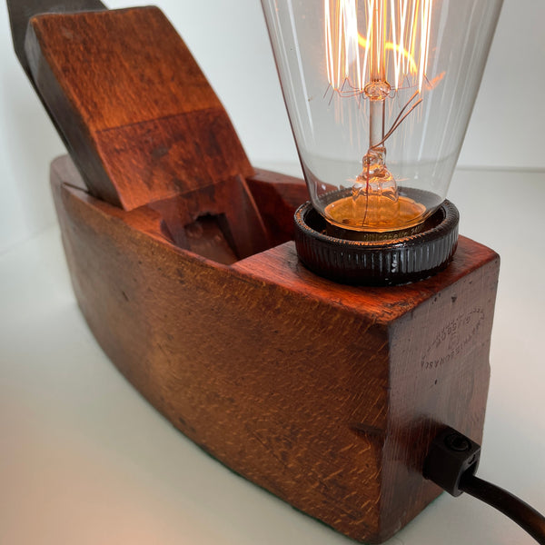 Shades at Grays Edison Lamp Edison Table Lamp - Wood plane series #26 handcrafted lighting made in new zealand