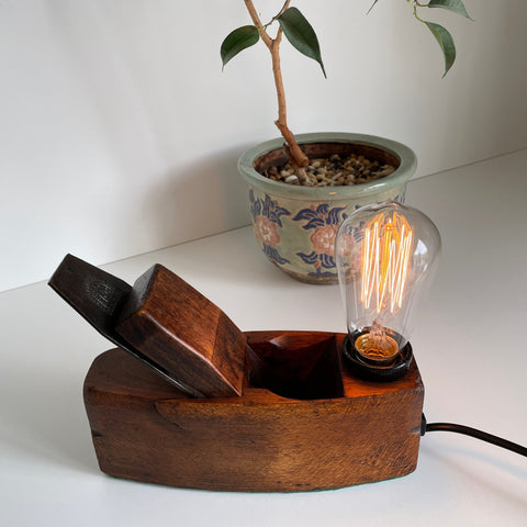 Shades at Grays Edison Lamp Edison Table Lamp - Wood plane series #26 handcrafted lighting made in new zealand