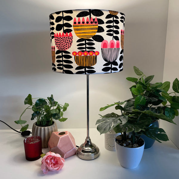 Shades at Grays Lampshades Pink tulips lampshade handcrafted lighting made in new zealand