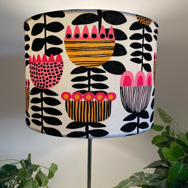 Shades at Grays Lampshades Pink tulips lampshade handcrafted lighting made in new zealand