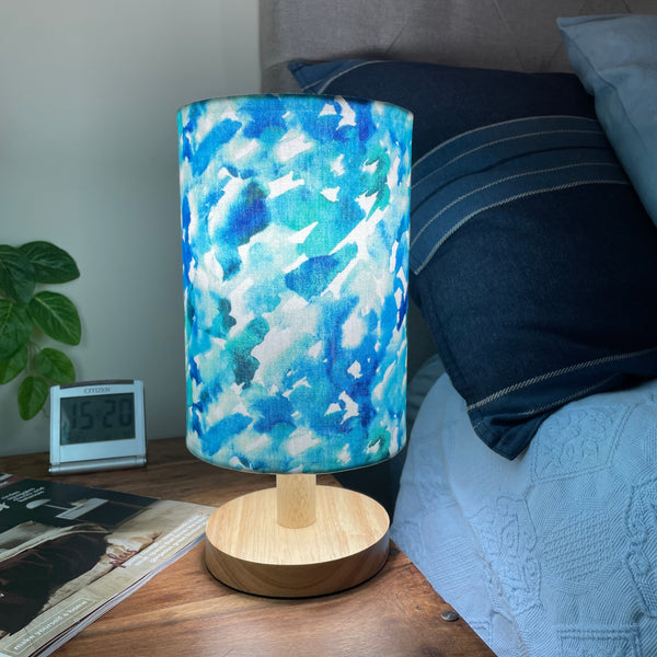 Shades at Grays Blue blur table lamp handcrafted lighting made in new zealand