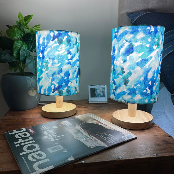 Shades at Grays Blue blur table lamp handcrafted lighting made in new zealand
