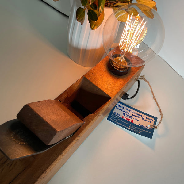 Shades at Grays Edison Lamp Edison Table Lamp - Wood plane series #6 handcrafted lighting made in new zealand