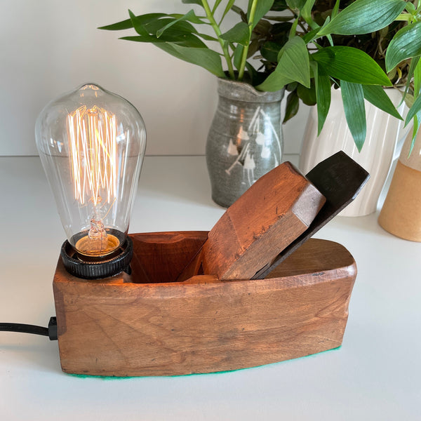 Shades at Grays Edison Lamp Edison Table Lamp - Wood plane series #37 handcrafted lighting made in new zealand