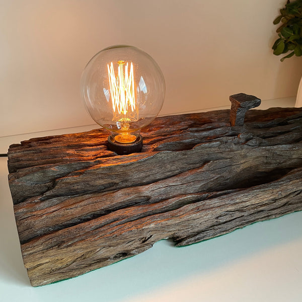 Shades at Grays Lighting Edison Table Lamp - Railway sleeper #64 handcrafted lighting made in new zealand