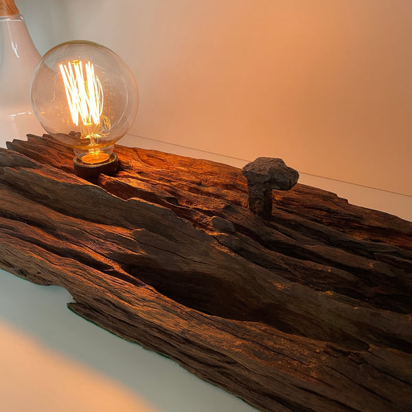 Shades at Grays Lighting Edison Table Lamp - Railway sleeper #64 handcrafted lighting made in new zealand