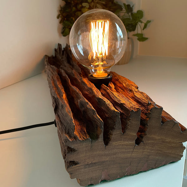 Shades at Grays Lighting Edison Table Lamp - Railway sleeper #64 handcrafted lighting made in new zealand