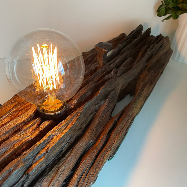 Shades at Grays Lighting Edison Table Lamp - Railway sleeper #64 handcrafted lighting made in new zealand