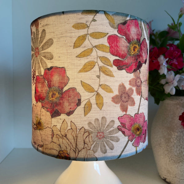 Shades at Grays Lampshades Red poppies lampshade handcrafted lighting made in new zealand