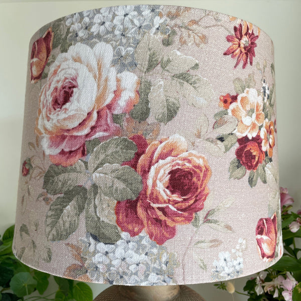 Shades at Grays Lampshades Small tapered / Table lamp/floor stand / 29mm Vintage flowers fabric lampshade handcrafted lighting made in new zealand