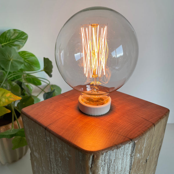 Shades at Grays Edison Lamp Edison Table Lamp - Totara Post #13 handcrafted lighting made in new zealand