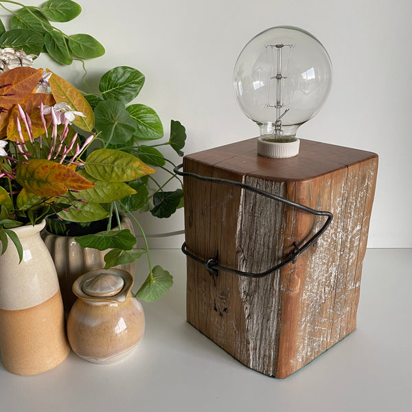 Shades at Grays Edison Lamp Edison Table Lamp - Totara Post #14 handcrafted lighting made in new zealand