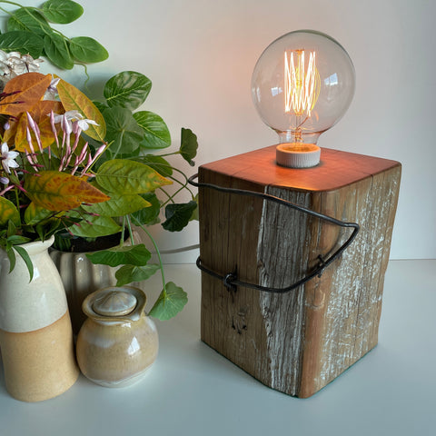 Shades at Grays Edison Lamp Edison Table Lamp - Totara Post #14 handcrafted lighting made in new zealand