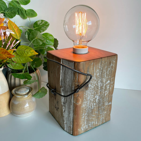 Shades at Grays Edison Lamp Edison Table Lamp - Totara Post #14 handcrafted lighting made in new zealand