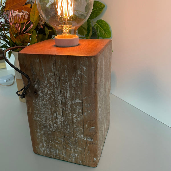 Shades at Grays Edison Lamp Edison Table Lamp - Totara Post #14 handcrafted lighting made in new zealand