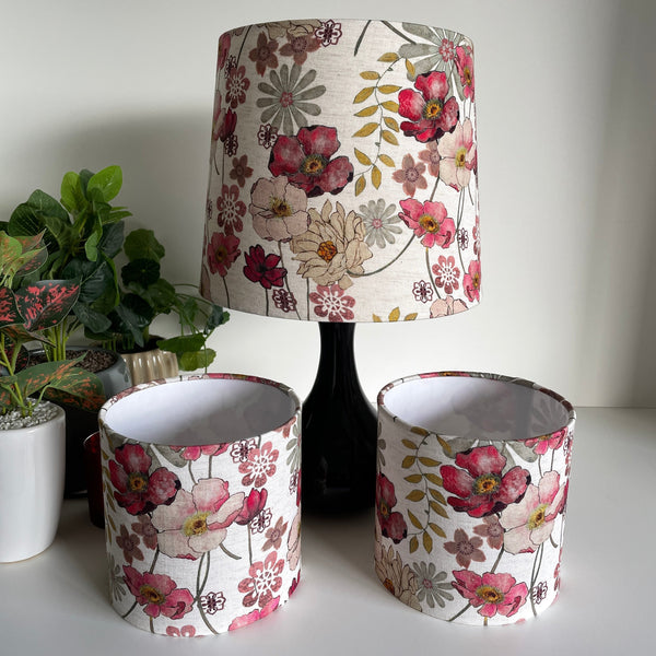 Shades at Grays Lampshades Red poppies lampshade handcrafted lighting made in new zealand