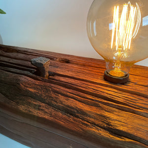 Shades at Grays Lighting Edison Table Lamp - Railway sleeper #69 handcrafted lighting made in new zealand