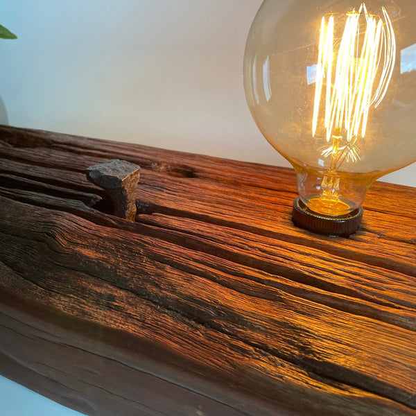 Shades at Grays Lighting Edison Table Lamp - Railway sleeper #69 handcrafted lighting made in new zealand