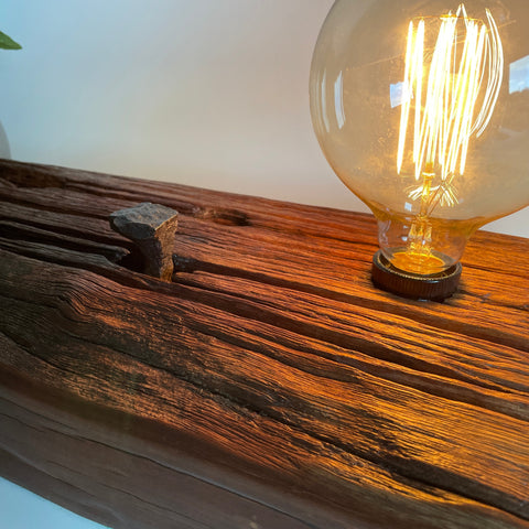Shades at Grays Lighting Edison Table Lamp - Railway sleeper #69 handcrafted lighting made in new zealand
