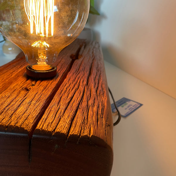 Shades at Grays Lighting Edison Table Lamp - Railway sleeper #69 handcrafted lighting made in new zealand