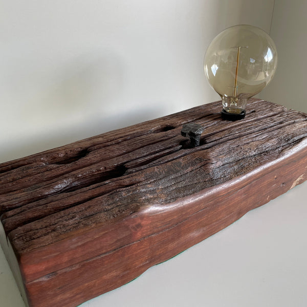 Shades at Grays Lighting Edison Table Lamp - Railway sleeper #69 handcrafted lighting made in new zealand