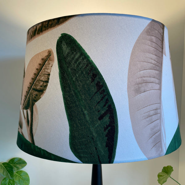 Shades at Grays Lampshades Lush jungle fabric lampshade handcrafted lighting made in new zealand