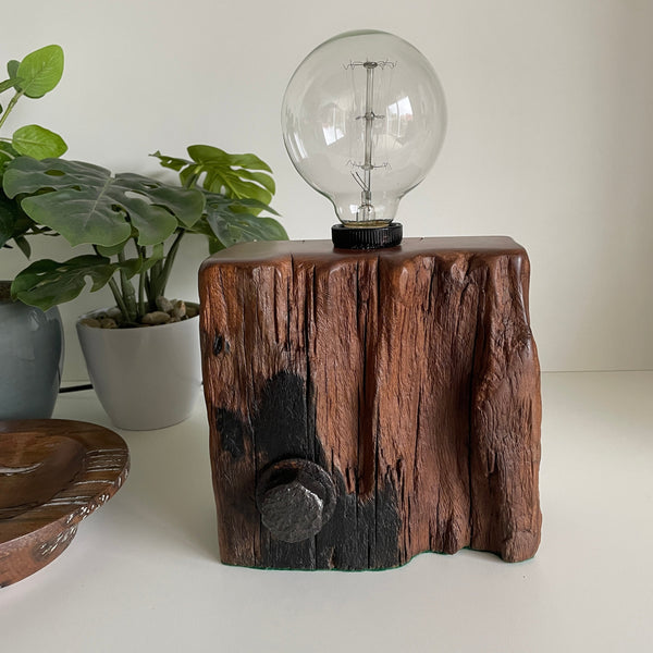 Shades at Grays Lighting Edison Timber Table Lamp - Wharf series #75 handcrafted lighting made in new zealand