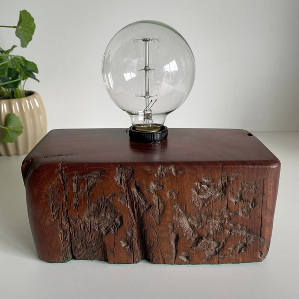 Shades at Grays Lighting Edison Wood Table Lamp - Railway sleeper #79 handcrafted lighting made in new zealand