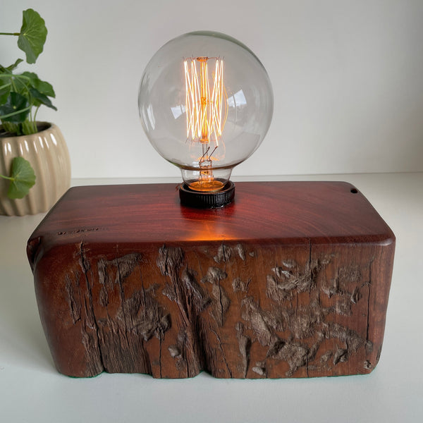 Shades at Grays Lighting Edison Wood Table Lamp - Railway sleeper #79 handcrafted lighting made in new zealand