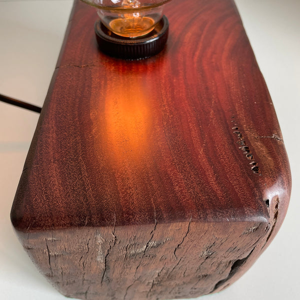 Shades at Grays Lighting Edison Wood Table Lamp - Railway sleeper #79 handcrafted lighting made in new zealand