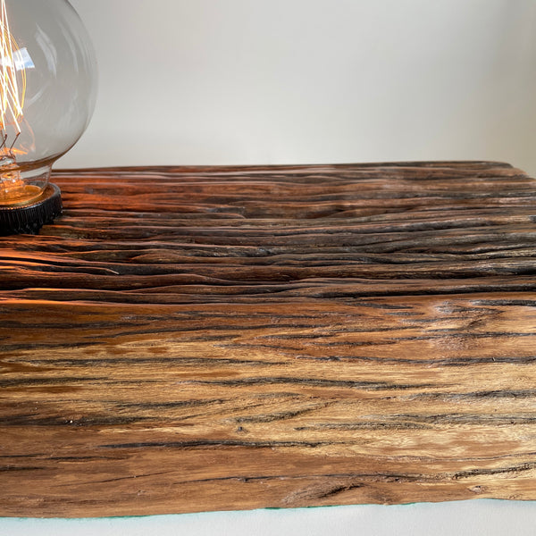 Shades at Grays Lighting Edison Timber Table Lamp - Railway sleeper #77 handcrafted lighting made in new zealand