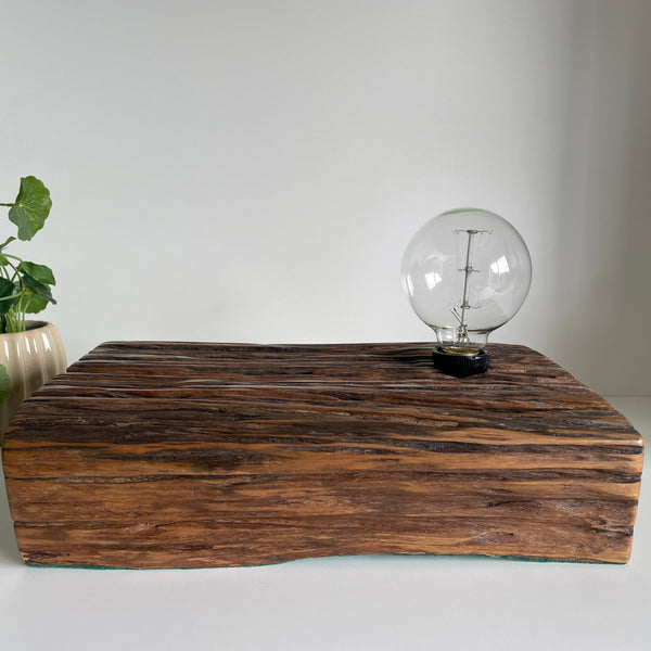 Shades at Grays Lighting Edison Timber Table Lamp - Railway sleeper #77 handcrafted lighting made in new zealand