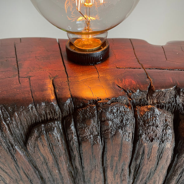 Shades at Grays Lighting Edison Wood Table Lamp - Railway sleeper #80 handcrafted lighting made in new zealand