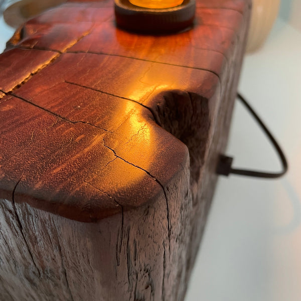 Shades at Grays Lighting Edison Wood Table Lamp - Railway sleeper #80 handcrafted lighting made in new zealand