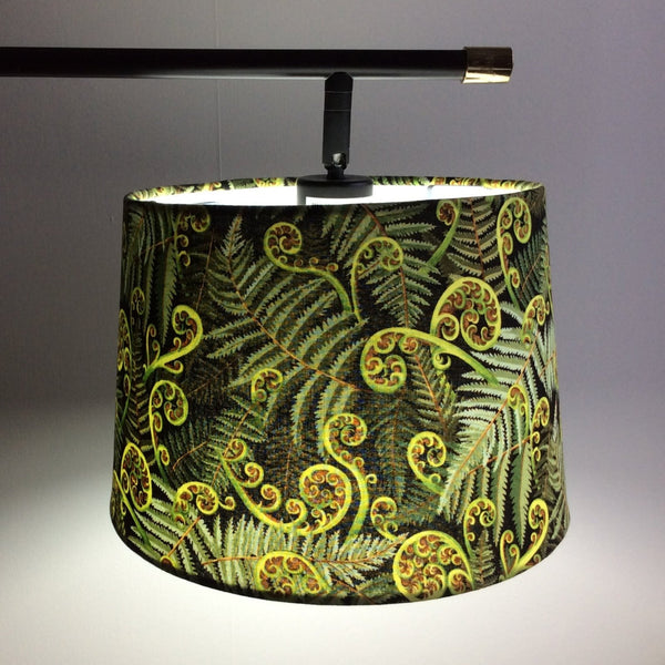 Shades at Grays Lampshades Medium tapered / Table lamp/floor stand / 29mm Green fern lampshade handcrafted lighting made in new zealand