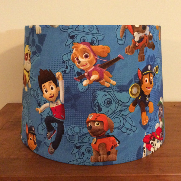 Shades at Grays Childrens lampshade Medium tapered / Table lamp/floor stand / B22 Paw patrol lampshade handcrafted lighting made in new zealand