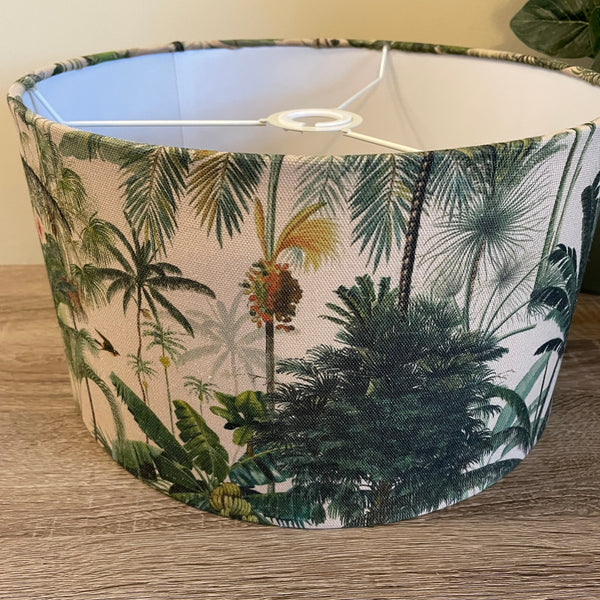 Shades at Grays Lampshades Jungle palm trees lampshade handcrafted lighting made in new zealand