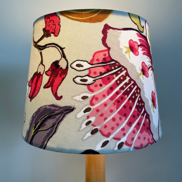 Shades at Grays Lampshades Small tapered / Table lamp/floor stand / 29mm Magenta floral lampshade handcrafted lighting made in new zealand