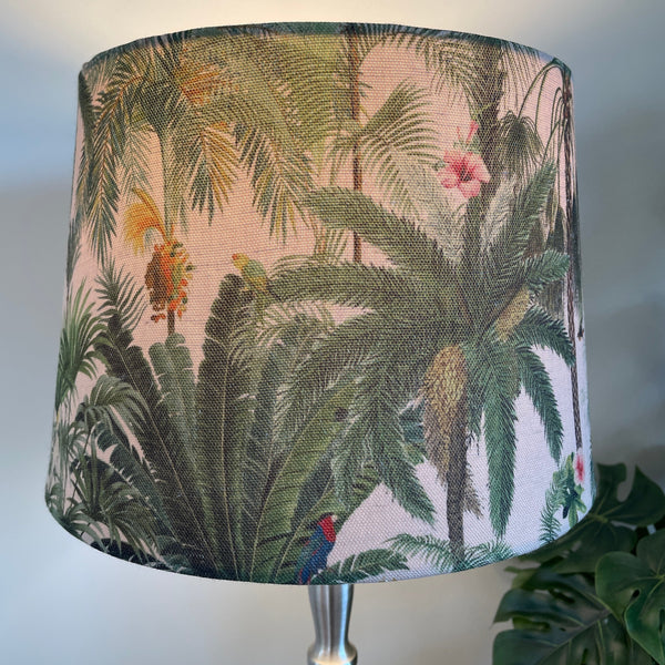 Shades at Grays Lampshades Medium tapered / Table lamp/floor stand / 29mm Jungle palm trees lampshade handcrafted lighting made in new zealand