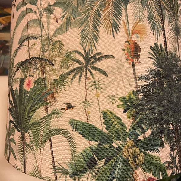 Shades at Grays Lampshades Jungle palm trees lampshade handcrafted lighting made in new zealand