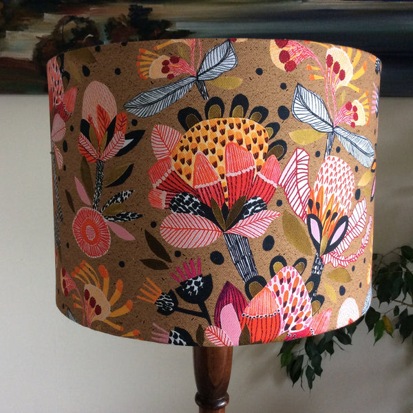 Shades at Grays Lampshades Large drum / Table lamp/floor stand / 29mm Protea pop lampshade handcrafted lighting made in new zealand