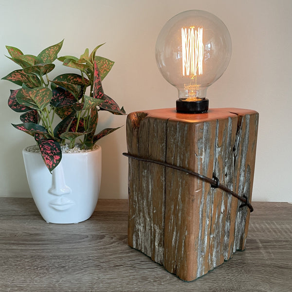 Shades at Grays Edison Lamp Edison Lamp - Totara Post #4 handcrafted lighting made in new zealand
