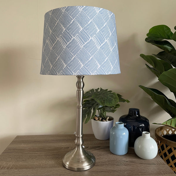 Shades at Grays Lampshades Blue weave lampshade handcrafted lighting made in new zealand