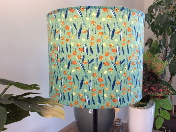 Shades at Grays Lampshades Small drum / Table lamp/floor stand / 29mm Japanese blossom fabric lampshade handcrafted lighting made in new zealand