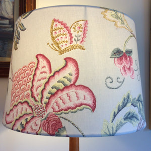 Shades at Grays Lampshades Pink floral and vines lampshade handcrafted lighting made in new zealand